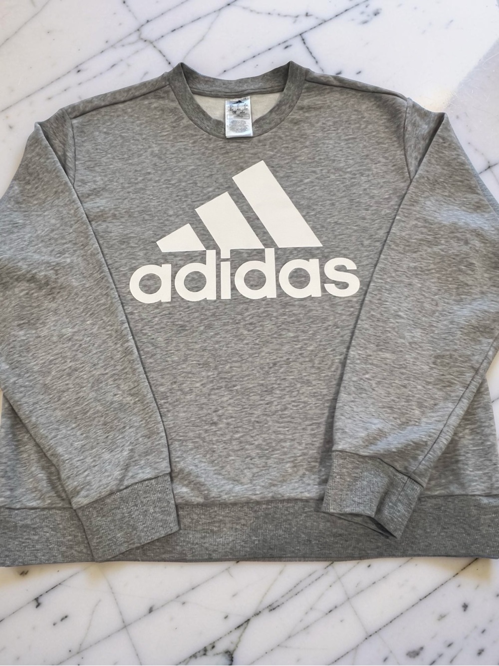 adidas Women’s Grey Crewneck Sweatshirt with Logo